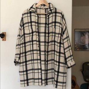 Oversized Plaid Black and Cream Jacket
